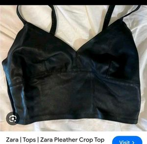 Zara Leather Crop Top with shorts 👍