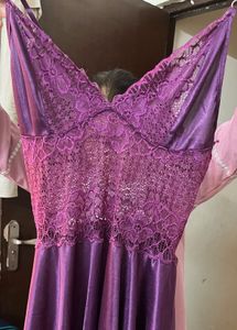 Purple Lace Trim Nightyy