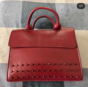 🎀Chic Red Studded Handbag