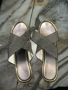 Sparkly Crossover Flat Sandals