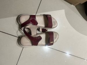 Stylish Maroon & Cream Sandals