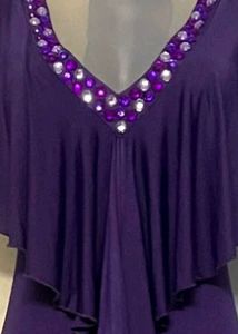 Elegant Purple Stone-studded Maxi Dress