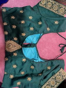 Elegant Emerald Green Embroidered Blouse