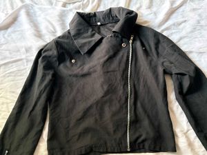 imported Chic Black Asymmetrical Zip Jacket S