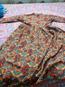 Beautiful Multicolour Printed Long Dress/Frock