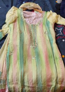 Beautiful Striped Kurta Set with Dupatta