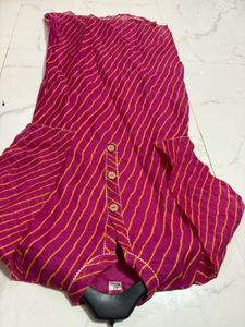 Beautiful Pink Striped Kurta Set