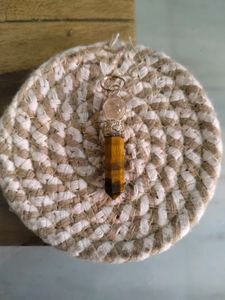TIGEREYE GEMSTONE CRYSTAL PENCIL PENDANT