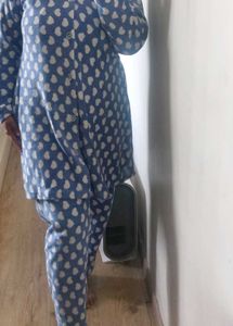 Blue Heart Print fleece co ord set