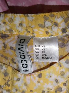 Yellow Floral Print Puff Sleeve Top