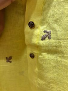 Free Pajama Lemon Drop Embroidered Kurta