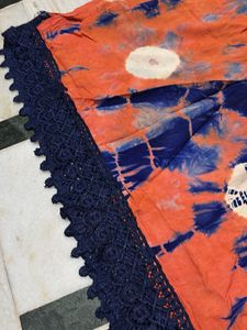 Tie-Dye Orange &amp; Blue Kurta Set