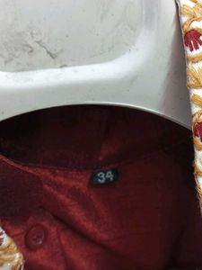 Elegant Maroon Silk Kurta