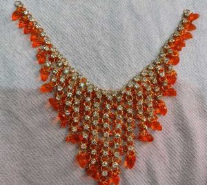 Stunning Orange &amp; Gold Jewellery Set