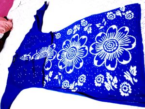 Blue Pearl Embellished Knit Sweater