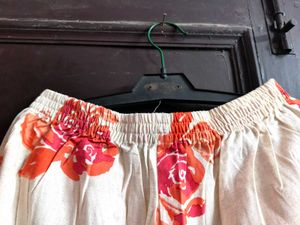 Floral Print Cotton Palazzo Pants
