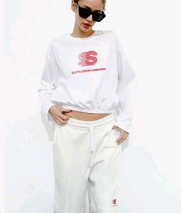 White 'Seattle' Long Sleeve Top from Zara.