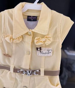 Cute Yellow Dress with Bows &amp; Belt