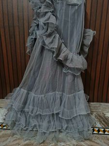 Stunning Grey Ruffle Lehenga Choli