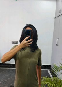 Olive Green Ribbed Top