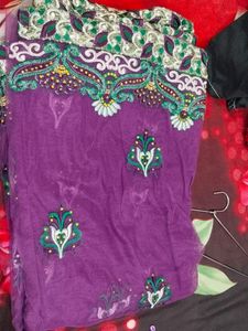 Beautiful Purple Embroidered Saree