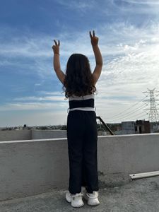 Cute Black & White Jumpsuit for Girls