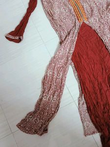 Elegant Maroon Printed Ethnic Gown