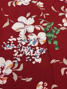 Chic Red Floral Print Midi Dress