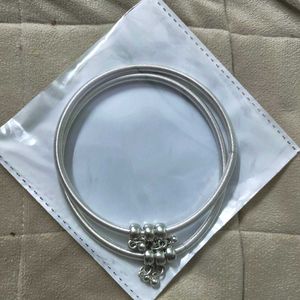 Silver Anklets with Hanging Charms