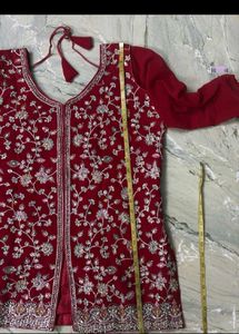 Red Embroidered Kurta Set with Dupatta