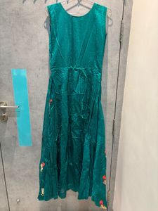 Elegant Teal Embroidered gown