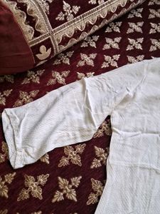 White Embroidered Short Kurti