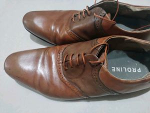 Ruosh Brown Leather Formal Shoes-Proline insoles
