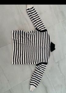 UnisexKorean Striped Collared Long polo