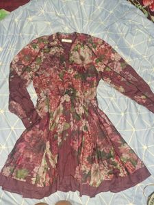 Boho Floral Print Midi Dress