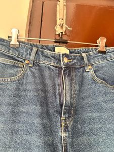 Wide Leg Blue Denim Jeans