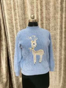 Imported korean fluffy neck pullover