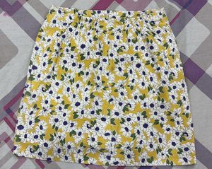 Yellow Daisy Print Skirt