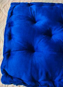 Vibrant Blue Velvet Tufted Floor Pillow