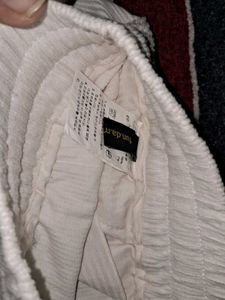Cream Drawstring Waist Pants