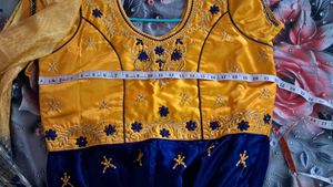 Blue and Yellow Embroidered dress