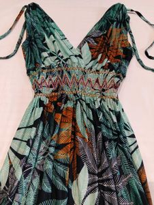 Tropical Print Beach Dress
