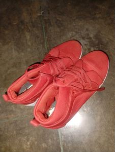 Red Lace-Up Sneakers