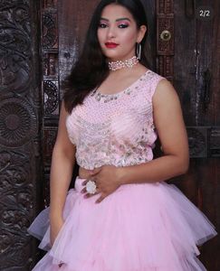 Stunning Pink Embellished Lehenga Choli