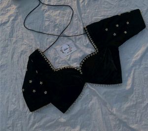 Elegant Black Velvet Blouse