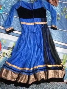 Elegant Blue &amp; Black Gown