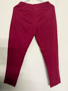 Maroon Joggers with Heart Detail