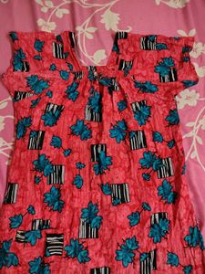 Comfortable Nightgown with Floral Print