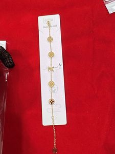 Gold Tone Stainless Steel Charm Bracelet