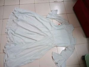 Vintage Light Blue Bell Sleeve Dress